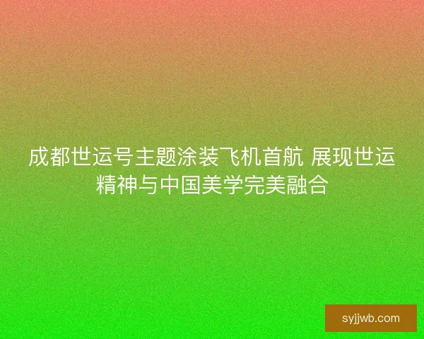 成都世运号主题涂装飞机首航 展现世运精神与中国美学完美融合