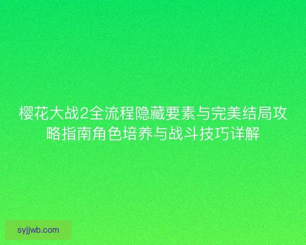 樱花大战2全流程隐藏要素与完美结局攻略指南角色培养与战斗技巧详解